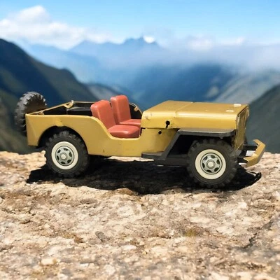 Jeep Bandai Tin Willys de colección juguete Japón accionamiento por fricción pátina proyecto restauración Foto 1 de 4