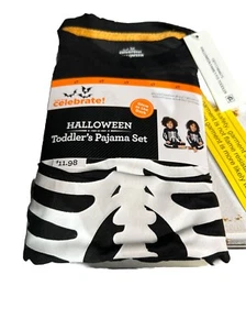 Way To Celebrate 4T Toddlers Glow in the Dark Halloween Pajamas Set, Black NWT - Picture 1 of 2