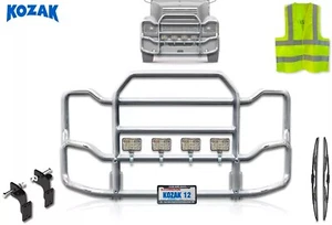 Large Grille Deer Guard, Bracket, Lights Compatible with Mack CH Set-Back 2004+ - Picture 1 of 7