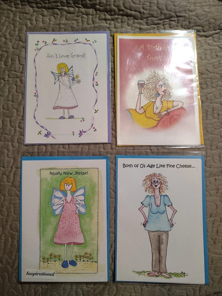 LOT OF 4 GREETING CARDS•  BIRTHDAY• AGING• INSPIRATIONAL• ANNIVERSARY  - Image 1 of 4