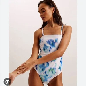 Ted Baker Mayice Bandeau-Badeanzug mit grafischem Druck Damengröße 4/US 10 - Bild 1 von 8
