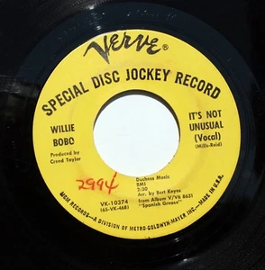 WILLIE BOBO Latin Soul PROMO 45rpm It's Not Unusual b/w Hurt So Bad HEAR - Bild 1 von 2