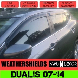 Parasoles protectores contra la intemperie para Nissan Dualis 07-14 viseras de ventana tintadas - Imagen 1 de 5
