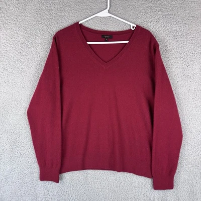Suéter de cachemir Quince para mujer XL borgoña cuello en V informal suave mongol Foto 1 de 4