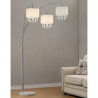 Silver Orchid Ferrari 3-light Crystal Pendants Arch Floor - Image 1 of 4