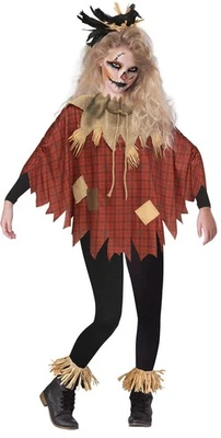 Poncho Capa Scary Crow Scarecrow para Niños Niñas Disfraz de Halloween Foto 1 de 2