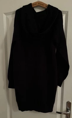 Strickkleid mit Kapuze, C&A Premium, Größe 158, wurde nie getragen, schwarz - Bild 1 von 4