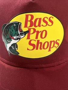 Bass Pro Shops Hat Cap Snap Back Adjustable Maroon Trucker Fishing Outdoor - Picture 1 of 8