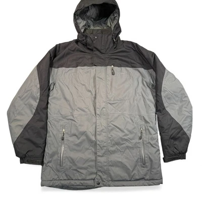 Jaqueta de inverno LL Bean Rugged Ridge Parka masculina XL isolada com capuz cinza preta - Imagem 1 de 4