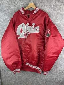 Vintage Ohio State Buckeyes Jacket Mens 2XL NCAA College Football Red Bomber Y2K - Picture 1 of 5