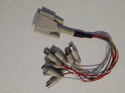 Cable de ruptura DB15 macho de 2 filas a 8 BNC hembra Foto 1 de 2
