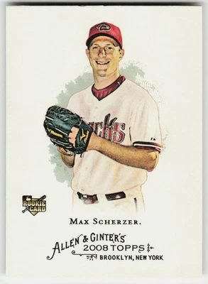 2008 Topps Allen & Ginter #297 Max Scherzer béisbol Arizona Diamondbacks Foto 1 de 2