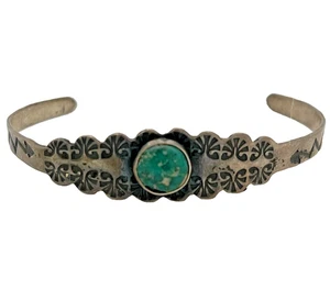 Harvey Era Native American Stamped Sterling Silver Arrow Snake Bracelet 7.17g - Picture 1 of 5