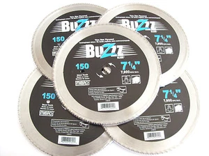 5 MIBRO BUZZZ 7-1/4" CIRCULAR SAW BLADES 150T 150 STEEL TOOTH THIN RIM PLYWOOD - Picture 1 of 2