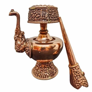 Copper Water Tea Tibetan Ritual Vase Bhumpa Buddhist Nepal Bhumba Collectible - Picture 1 of 4