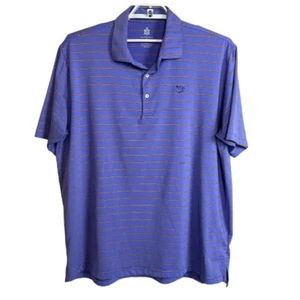 Polo de golf Turtleson Tour Performance para hombre 2XL azul rojo amarillo a rayas - Imagen 1 de 6