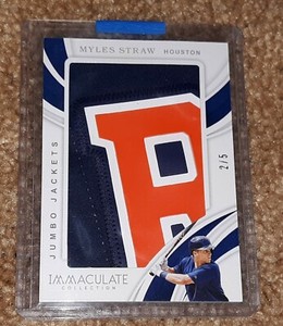 2019 IMMACULATE MYLES STRAW JUMBO JACKETS #'d 2/5!!! ASTROS SICK CARD!! $$$