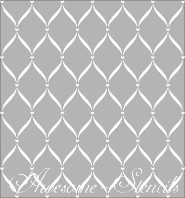 Enrejado de celosía reutilizable plantilla de pared grande patrón decoración arte de pintura caftón Foto 1 de 2