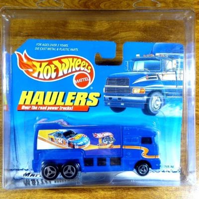 Camión Big Rig 44 1998 Hot Wheels Vintage Haulers Racing Blue Race Team 6 ruedas Foto 1 de 3