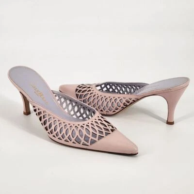 Cole Haan Para Mujer 8 Cortes Estilo Encaje Punta Mules Rosa Tacón Coqueta Foto 1 de 4