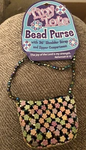 New Beaded Floral Purse Crossbody String Handle Zipper Kid's Girls Lady Multi - Picture 1 of 7