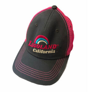 Legoland California YOUTH Snapback Cap Trucker Hat Rare Embroidered Pink Grey