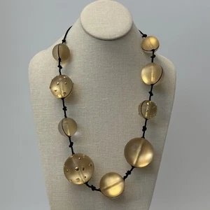 Alexis Bittar Lucite Gold Station Necklace Vogue Designer - Picture 1 of 14