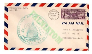 Luftpost 1931 Erstflug Washington DC Brief FDC 5 Cent - Bild 1 von 2