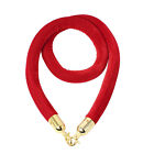 NovelBee Red Velvet Rope Barrier Crowd Control Stanchion Rope Gold Hook 10 Feet.