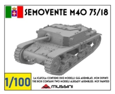 Semovente Fiat-Ansaldo M40 75/18 - scala 1/100 - 2 items  Mussini 3D Printed KIT - Immagine 1 di 2