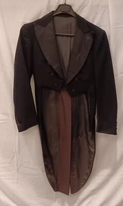 Vintage Black Wool Waistcoat with Tails a la Groucho Marx. Small-Medium Size - Picture 1 of 9