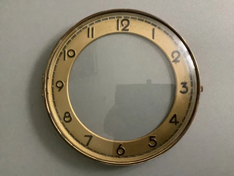Mantle / Bracket Clock Brass Bezel & Convex Glass Complete Assembly ~ Spares Cover
