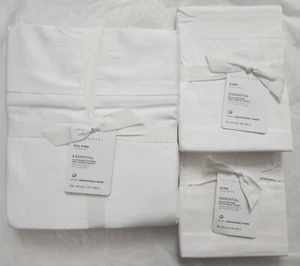 Pottery Barn King / Cal. King Essential 300TC Flachblatt + Euro 2-Shams weiß - Bild 1 von 2