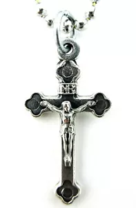 Kleines Kruzifix Kreuz religiöser Anhänger Halskette keine Anlaufkette - Bild 1 von 4