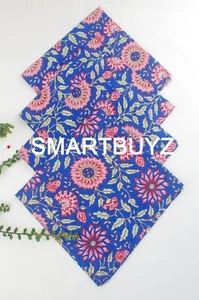 Blau Blumen Baumwolle Abendessen Servietten 18" - 4er Set - Bild 1 von 1