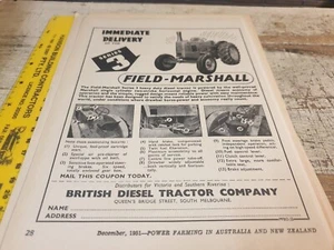 Field Marshall 1951 tractor diésel anuncio de ventas australiano - Imagen 1 de 1