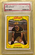 1983 Kellogg's Phil Garner Baseball Card #44 Pirates Graded PSA 6 EX-MT