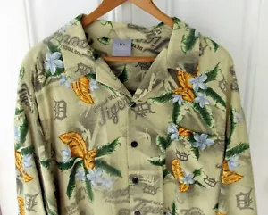 Camisa Detroit Tigers MLB para Hombre XL Hawaiian Rayon EXCELENTE - Imagen 1 de 5