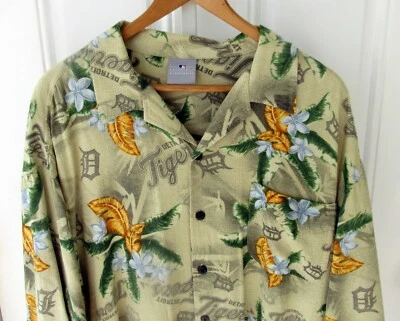Detroit Tigers MLB  Mens XL Hawaiian Rayon Shirt EXC - Image 1 of 4
