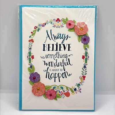 Papyrus BLANK Card, Believe Something Wonderful — Pen & Paint by Lindsay Hopkins - Image 1 of 4