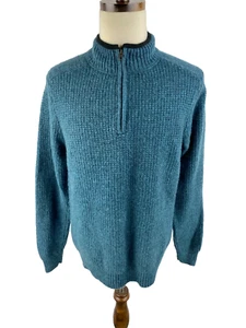Pendleton Men’s Long Sleeve Shetland Washable Wool Sweater Medium 1/4 Zip Golf - Picture 1 of 7