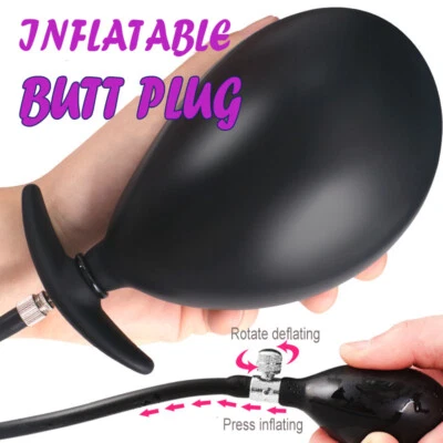 Inflatable Pump Butt Anal Plug Dildo Expanding Air Pump Gays BDSM Adults Sex Toy - Image 1 of 4