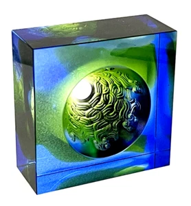 Liuli Gong Fang LLGF Kristall Kunst Glas Skulptur Briefbeschwerer 2007 - Bild 1 von 13