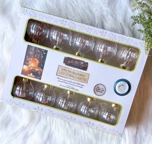 Apothecary & Co LED Iridescent AB Globe String Lights 10ft 30 Warm White Timer - Picture 1 of 3