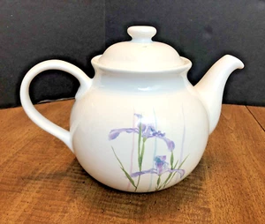 Tetera blanca floral iris gres Corning Ware Corelle Coordinates - Imagen 1 de 19