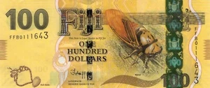 100 Circulated Fiji Banknote. 100 Dollars Currency. 100 Dollars 2022 series bill - Picture 1 of 2