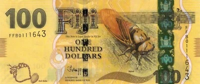 100 Circulated Fiji Banknote. 100 Dollars Currency. 100 Dollars 2022 series bill - Image 1 of 2