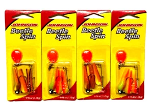 Johnson Beetle Spin 1/16 OZ 2 PAQUETES Naranja Negro Vena 2 PAQUETES Naranja Chartreuse - Imagen 1 de 19