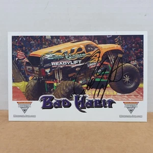 Tarjeta fotográfica Monster Jam 2013 autografiada Bad Habit 8,5 x 5,5 - Imagen 1 de 9