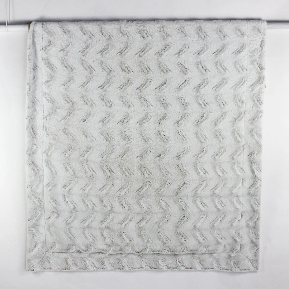 Max Studio Home Throw Blanket Solid Beige/White Fuzzy 28" x 56" - Image 1 of 4